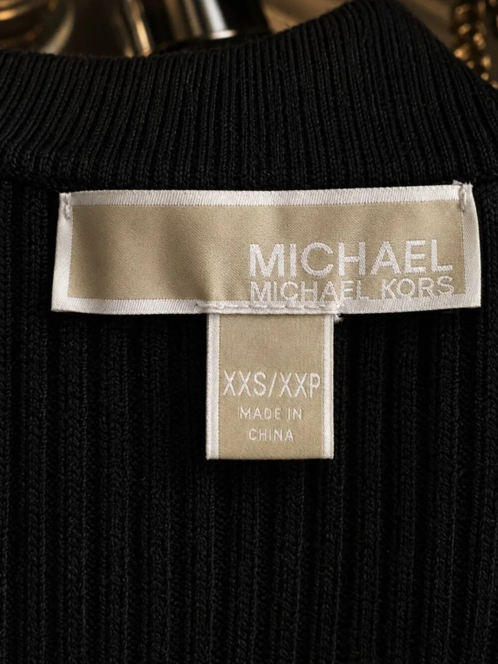 Michael Kors Black Ribbed Lace-up Sweater Dress XXS